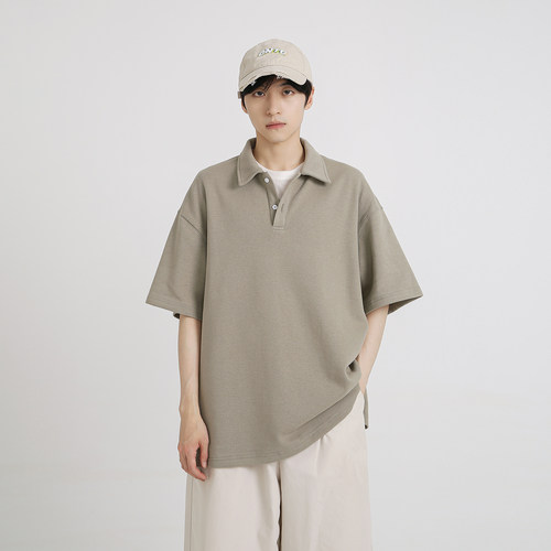 青少年简约纯色POLO衫短袖