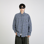 NineteenAutumn男女同款 衬衣外套 宽松薄款 慵懒风流苏长袖 格子衬衫