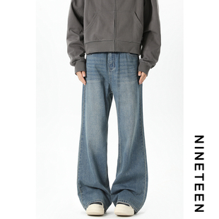 复古蓝水洗牛仔裤 十九秋 美式 新款 青少年学生宽松百搭男 2025春季
