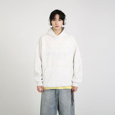 NineteenAutumn秋季美式宽松纯色基础百搭卫衣情侣男女同款连帽衫