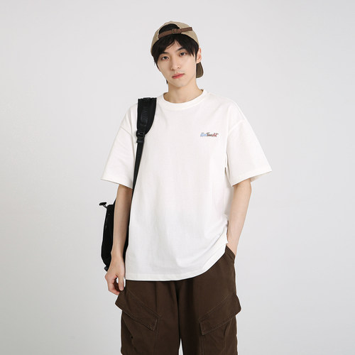 十九秋/2026夏装新款重磅270g短袖T恤宽松学生青少年百搭半袖上衣