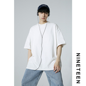 260G重磅宽松纯色基础款 短袖 T恤oversize阔版 十九秋 打底衫 男女潮