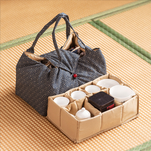 户外旅行茶具收纳包袋大号家用便携整套功夫茶具收纳盒布艺包礼盒