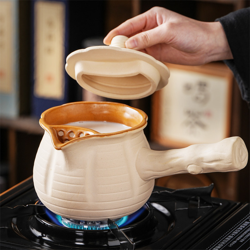 原矿白陶煮奶茶烤奶罐罐壶可干烧煮花茶果壶烤梨罐围炉煮茶陶罐壶