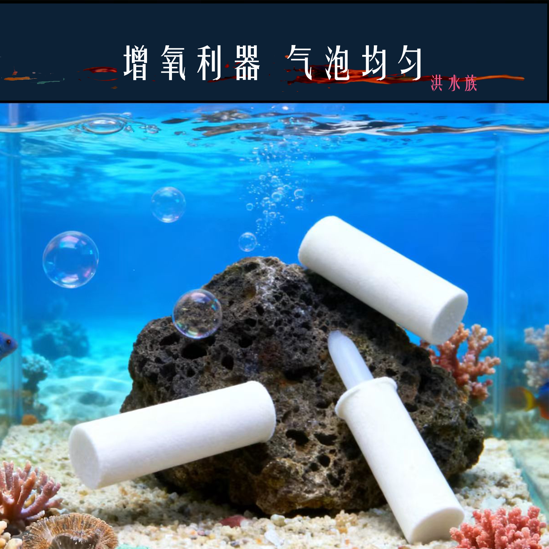 高温烧结白刚玉圆柱气泡石鱼缸水族增氧泵配件气泡盘雾化沙头