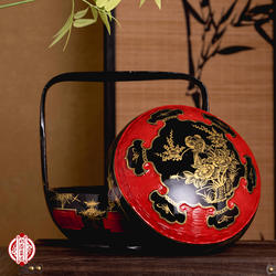 传漆艺述永春漆篮闽南古风手工竹编大漆饰品烧香篮子民间漆艺