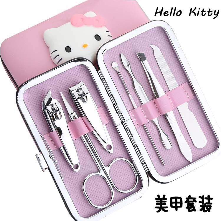 韩版HELLOKITTY指甲套装美甲全套家用不锈钢指甲钳美甲修甲剪迷你