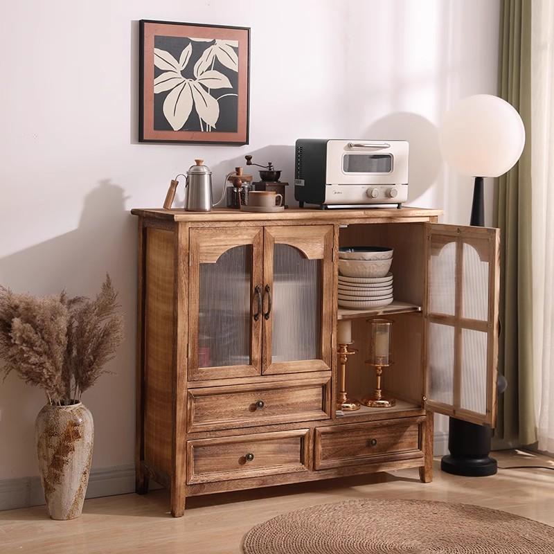 中古风实木餐边柜复古柜客厅茶水