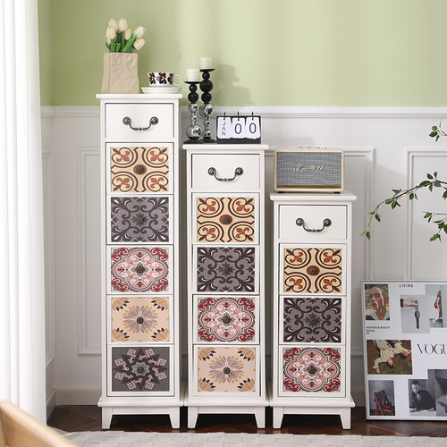 彩绘抽屉柜夹缝收纳柜客厅缝隙柜