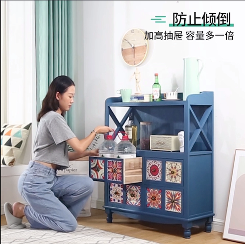 新中式床头柜多层斗柜收纳柜储物