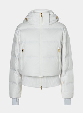 2025冬季新款连帽三合一短款白色长袖羽绒服羊羔毛滑雪服两件套女