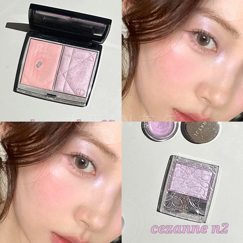 透明感的仙品 橄榄皮紫色高光丁香紫N2日本CEZANNE倩诗丽高光腮红