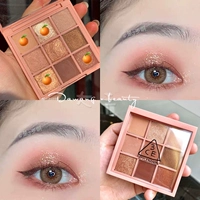 Hàn Quốc 3ce Jiugongge 9 màu phấn mắt pearlescent mờ màu bí ngô vượt qua phấn màu nâu cam không nở - Bóng mắt phấn mắt naked