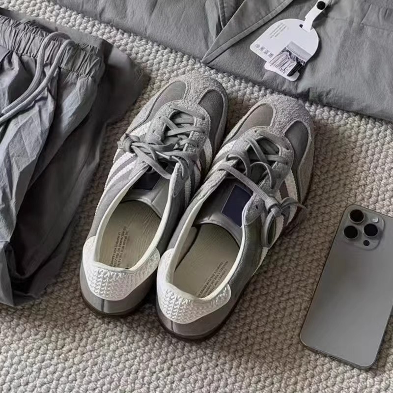 经典复古灰色德训阿甘鞋男女款春季新款潮流时尚百搭情侣休闲板鞋