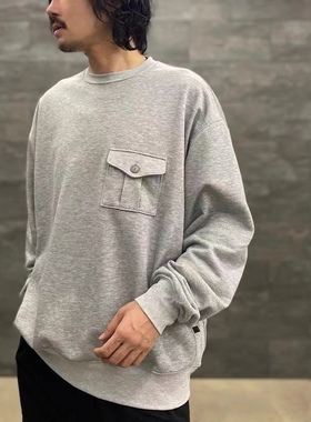 DW 男女同款圆领卫衣 灰色有兜款