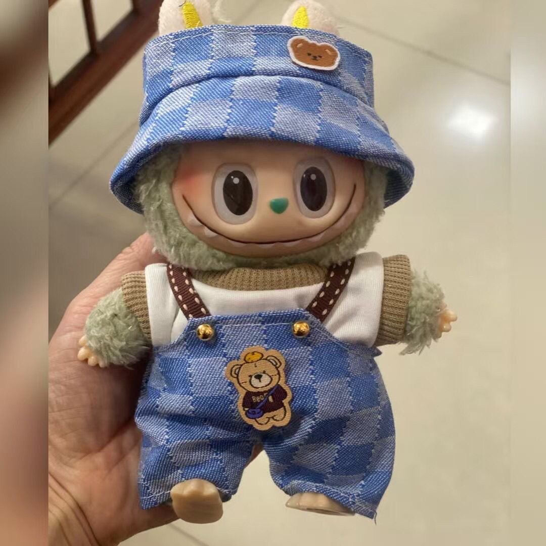 拉布布娃衣Labubu搪胶玩偶17cm娃娃换装泡泡玛特公仔换装衣服