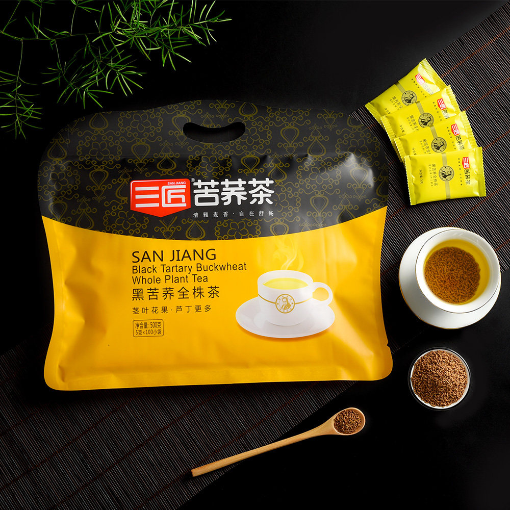 黑苦荞茶全株茶三匠500g荞麦茶麦香茶四川大凉山荞子茶清香型西昌