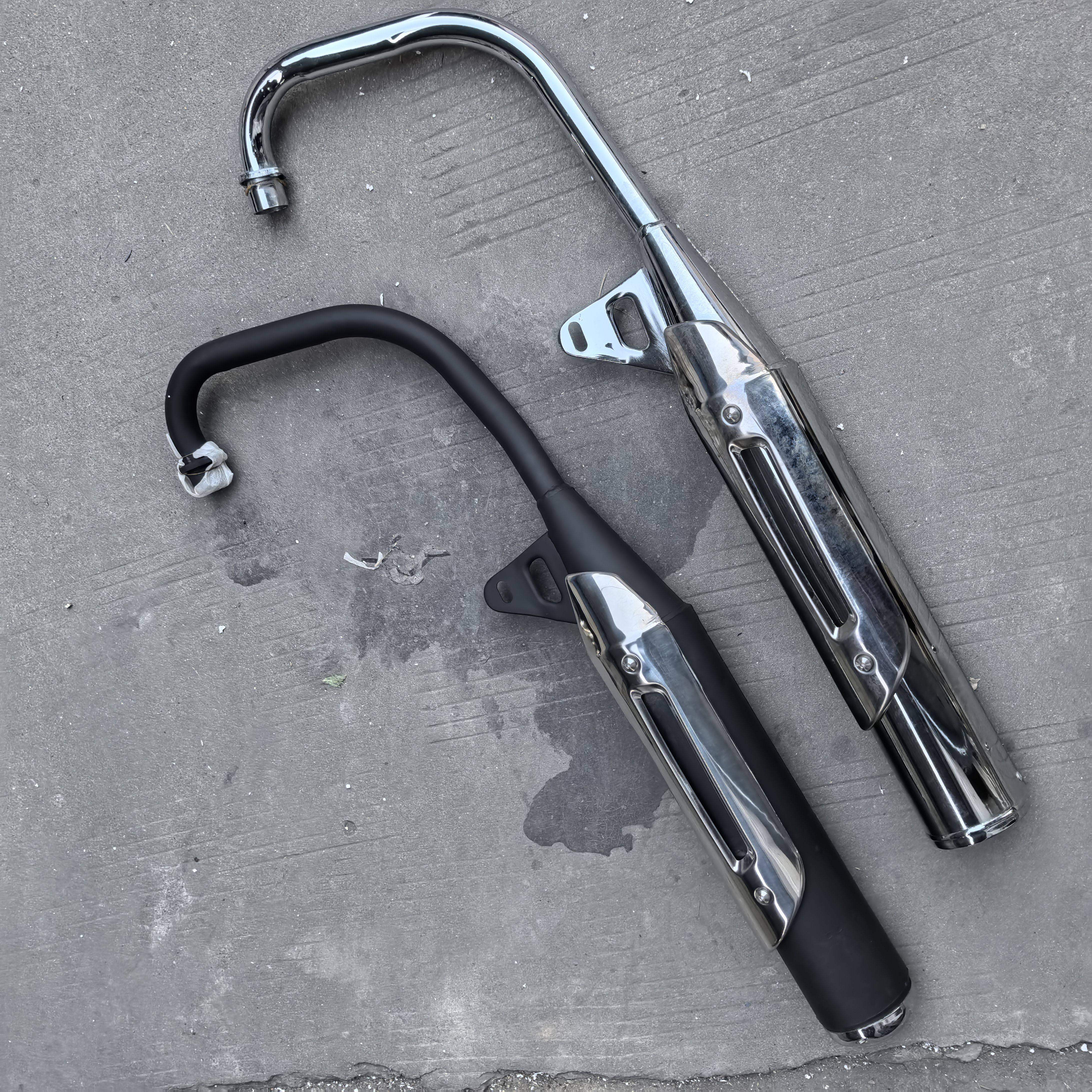 豪剑摩托车排气配件HJ125战狼CG125豹王CG排气管消声器烟筒排气通