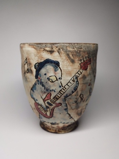 日本作家器 纯手工陶瓷手握杯水杯茶杯卡通动物杯子 岛村真司