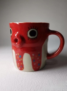 纯手工陶瓷嘟嘟嘴小章鱼马克杯水杯咖啡 日式 日本作家器 小林真美