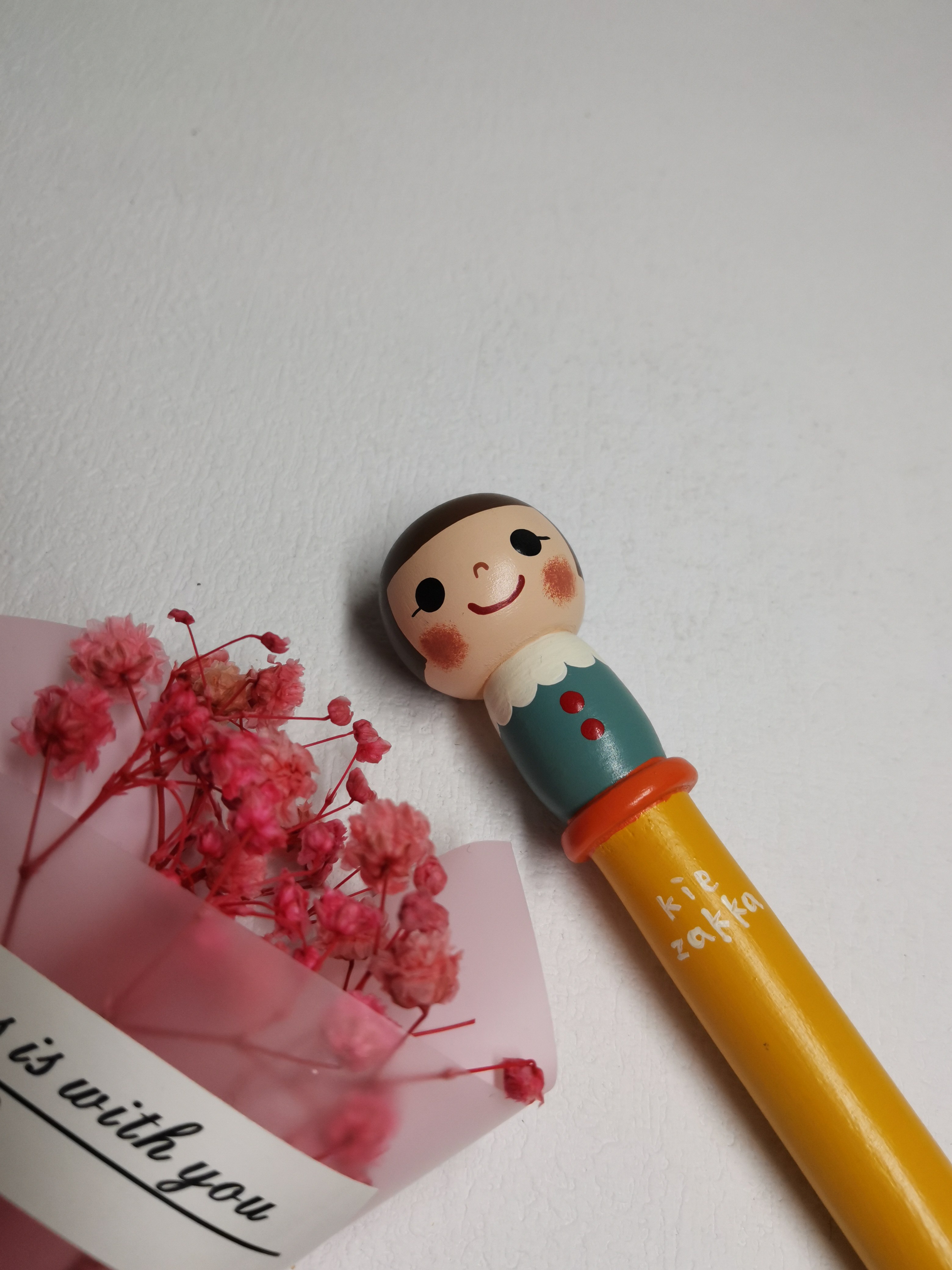 日本纯手工木质中性笔签字笔超萌少女心可爱卡通文具签字笔碳素笔