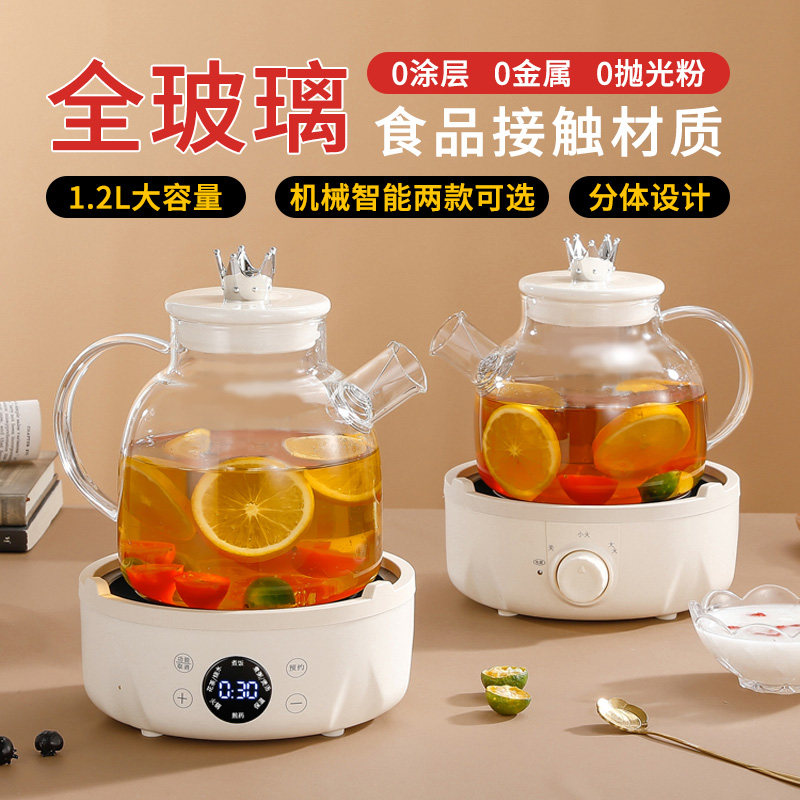养生壶 家用玻璃花茶壶烧水壶电炖壶办公室礼物茶杯带水壶 煮茶壶