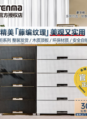 日本进口Tenma天马藤编收纳柜抽屉式豪华柜塑料衣柜五斗柜整理