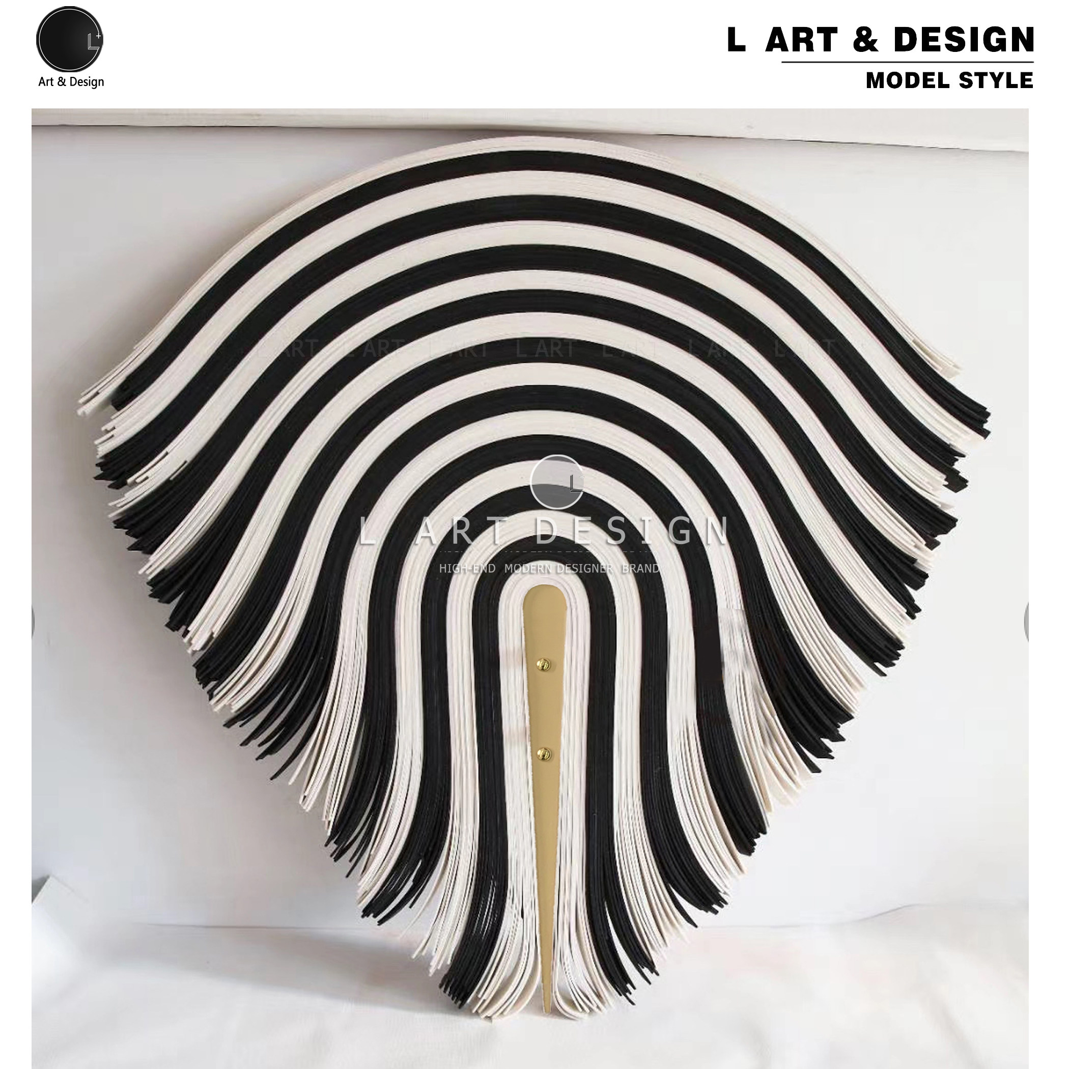 l art 现代极简黑白抽象线条客厅玄关样板间装饰画手工立体挂件