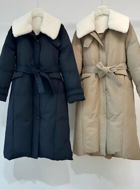 韩国冬款厚实保暖长款羽绒服外套