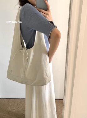 韩系大容量蝴蝶结单肩托特腋下包