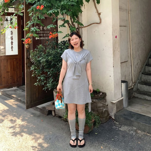 Q了个T大码女装微胖mm韩系巨好看显瘦大方得体绝美超火连衣裙
