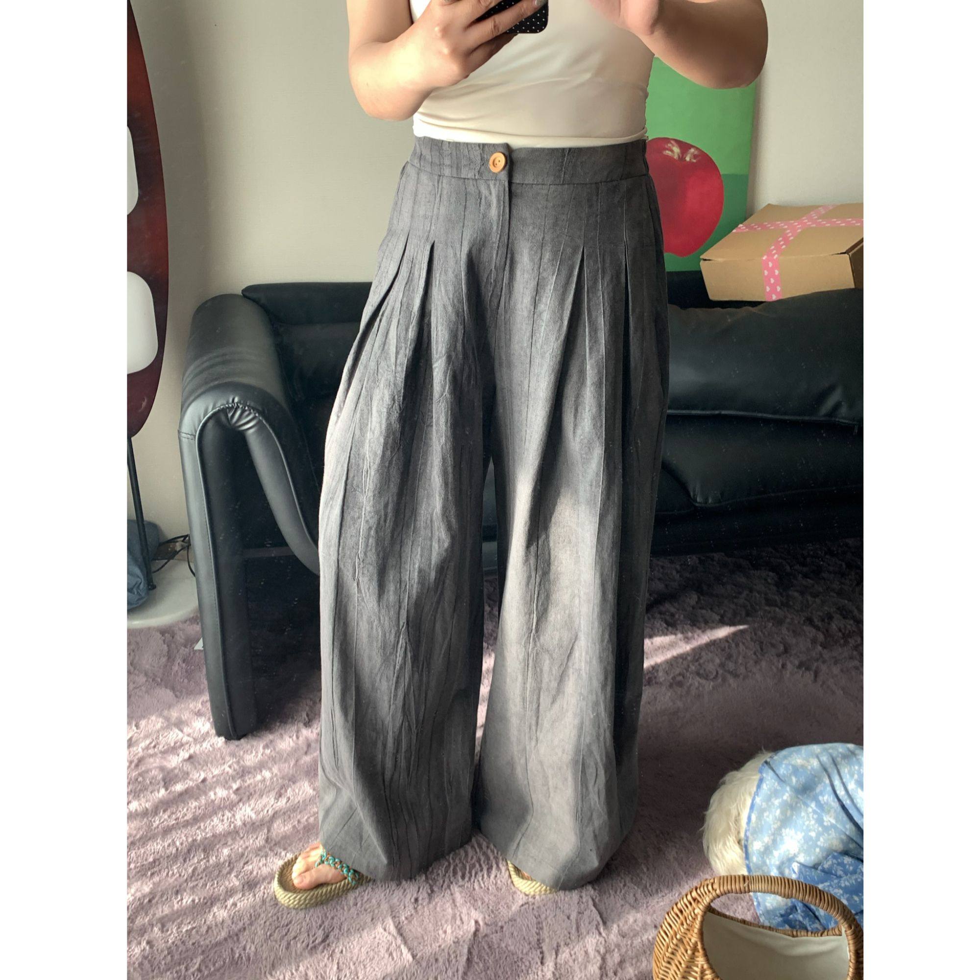 Q了个T 微胖mm【海街日集】 棉麻复古阔腿裤女松紧腰裤子,女装/女士精品,休闲裤,淘宝优惠券,粉丝福利购,淘宝优惠卷