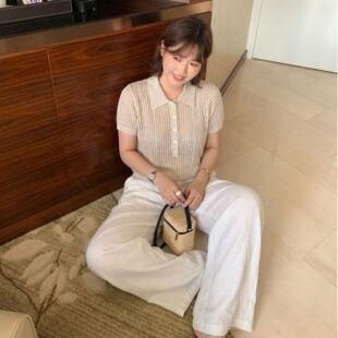 Q了个T微胖mm大码女装夏天丝亚麻Polo巨好看漂亮针织短袖T恤上衣