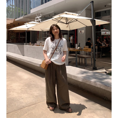 Q了个T微胖mm大码女装薄款阔腿裤梨形身材遮肉显瘦垂感百搭速干裤