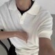 韩式 短袖 痞帅高级感上衣 男夏季 cleanfit慵懒复古老钱风针织Polo衫