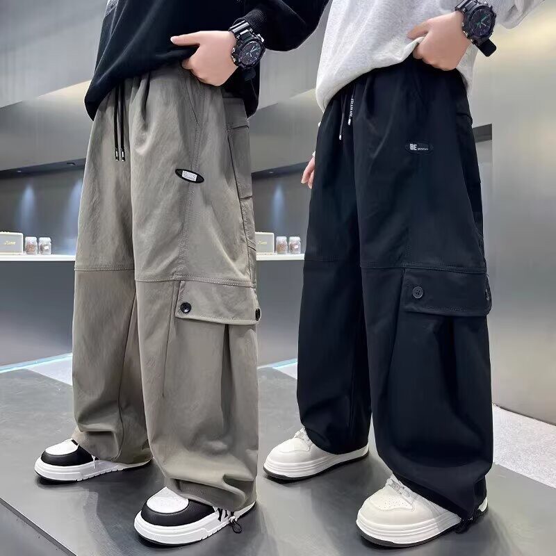 儿童装男童秋装裤子春秋款2026新款大童男孩工装裤休闲秋季长裤潮
