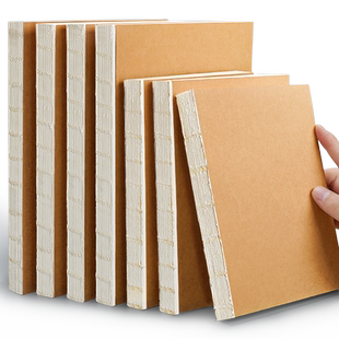 元浩复古速写本随身便携平摊裸脊A5美术生专用16K专业素描本厚水彩画画本针管笔马克笔钢笔画空白手绘本小号