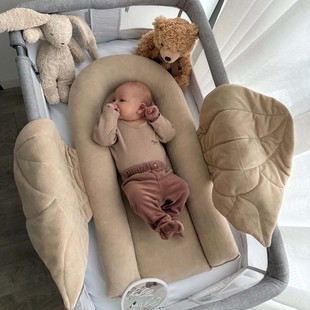 北欧ins风树叶盖毯仿生床婴儿子宫仿生睡床便携式 新生儿床中床垫