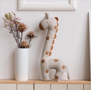 ins北欧风布艺动物玩偶可爱宝宝陪睡公仔儿童过家家玩具拍摄道具