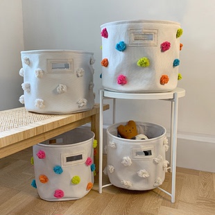ins儿童玩具收纳桶布艺收纳筐可水洗玩具箱宝宝衣服收纳袋脏衣篓