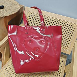 进口头层牛皮外贸出口尾货微瑕疵托特子母真皮库存尾货漆皮女大包