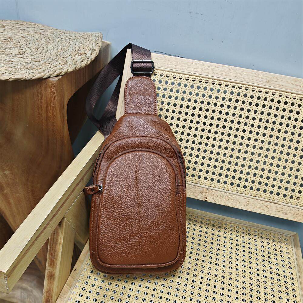 头层牛皮男生胸包复古百搭大容量多拉链真皮斜挎单肩荔枝纹女士包,箱包皮具/热销女包/男包,胸包,淘宝优惠券,粉丝福利购,淘宝优惠卷