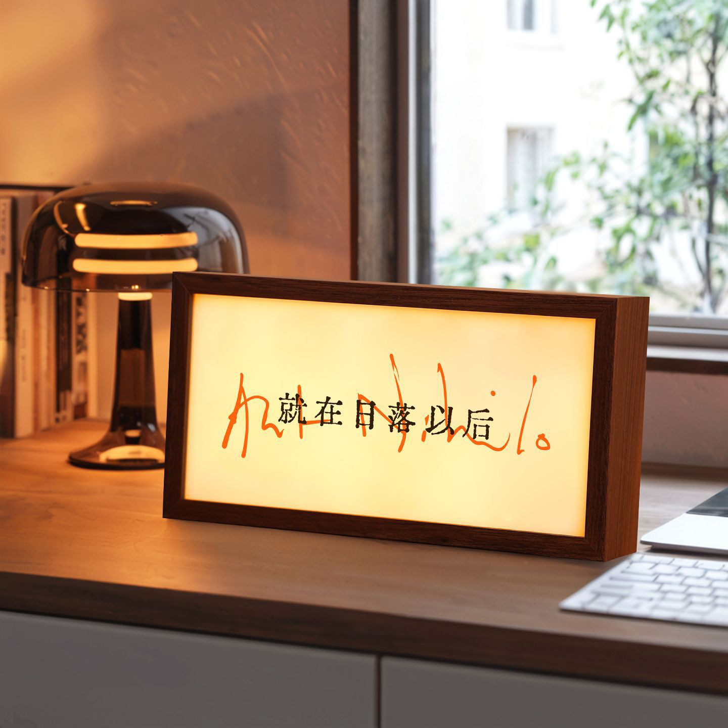 可定制咖啡店招牌桌面摆件创意灯箱氛围感装饰餐桌亚克力发光灯画