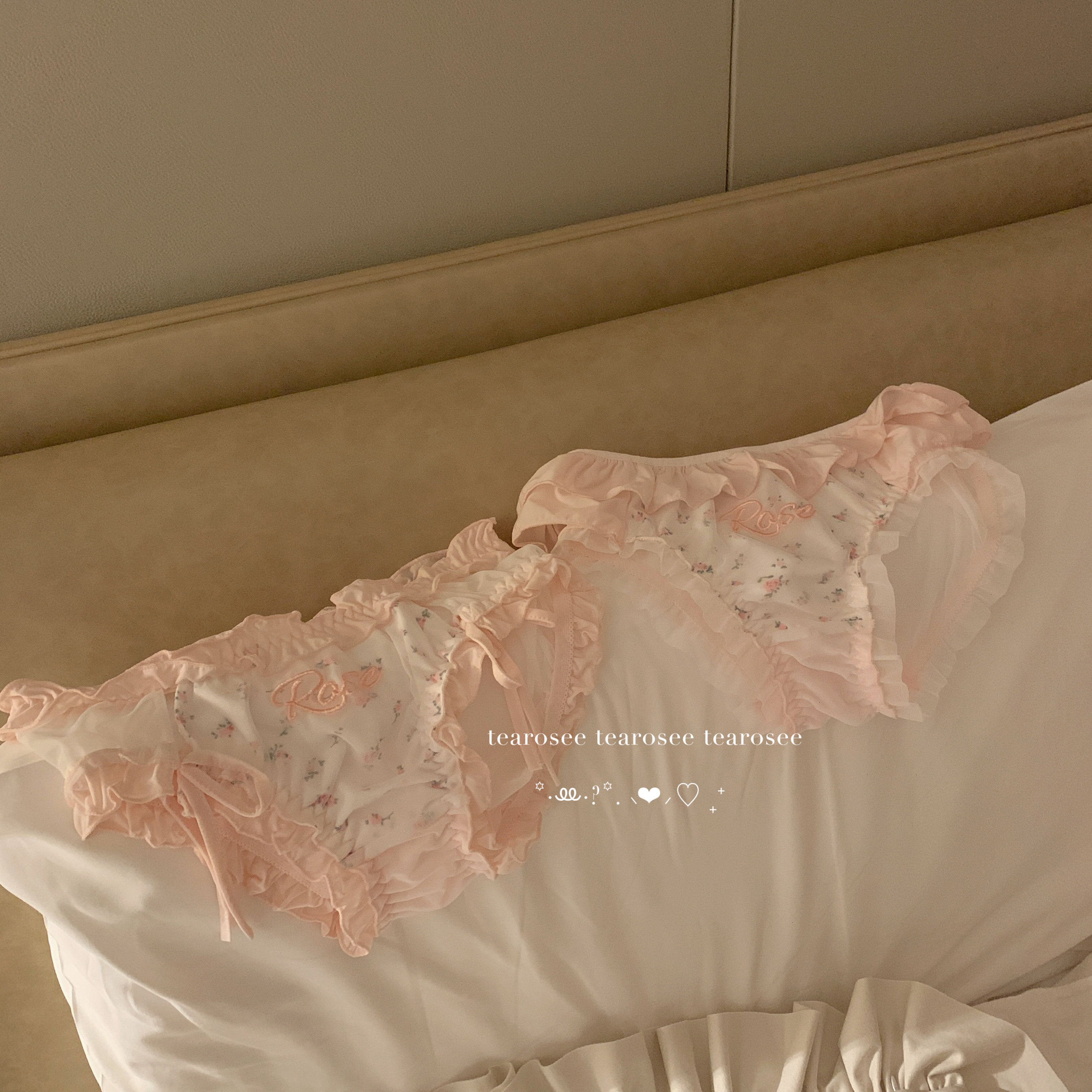 tearosee 玫瑰花园 日系可爱少女洛丽塔内裤纯欲网纱三角碎花内裤