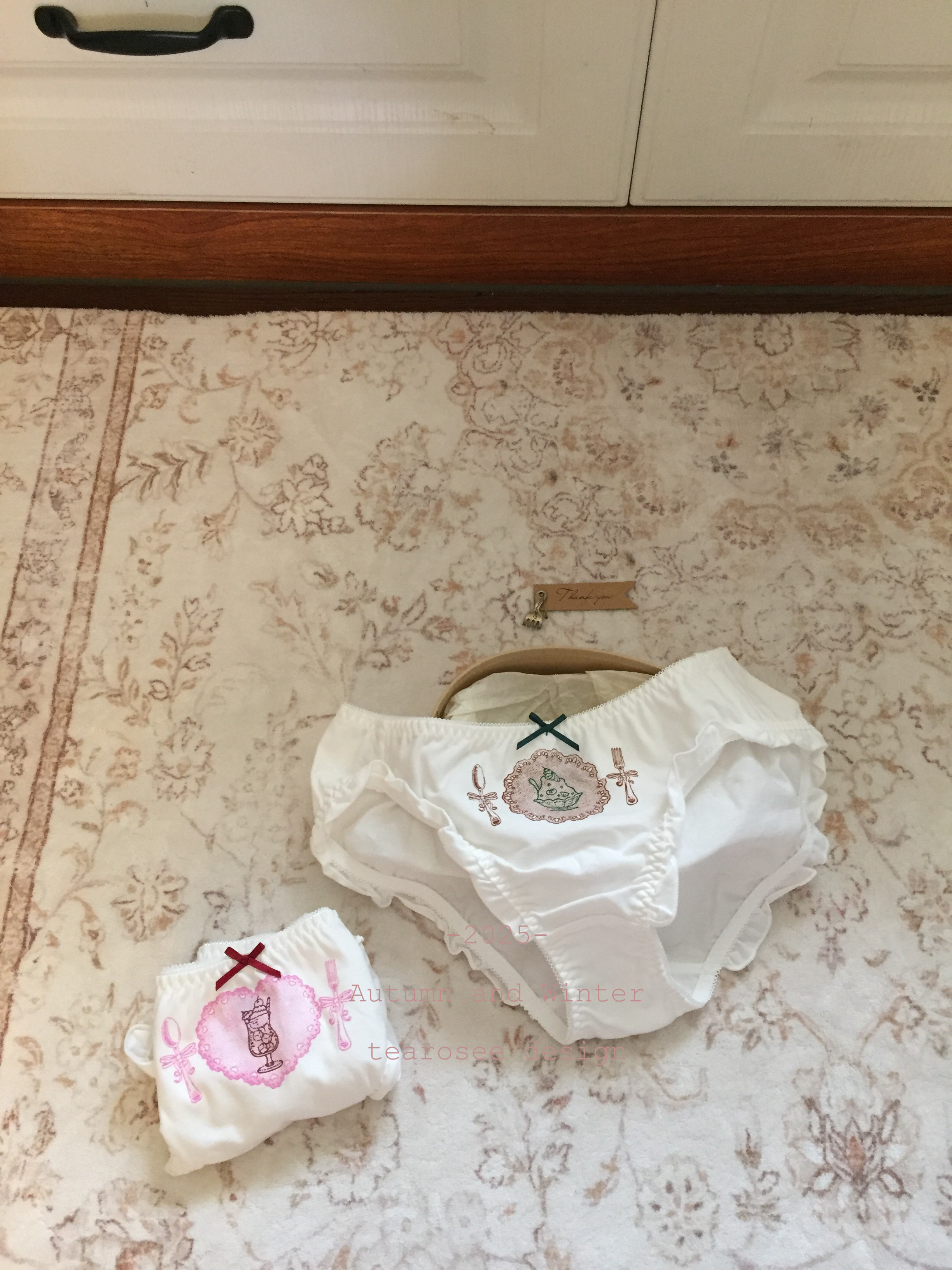 tearosee 公主茶话会 纯棉舒适印花包臀日系少女可爱三角内裤