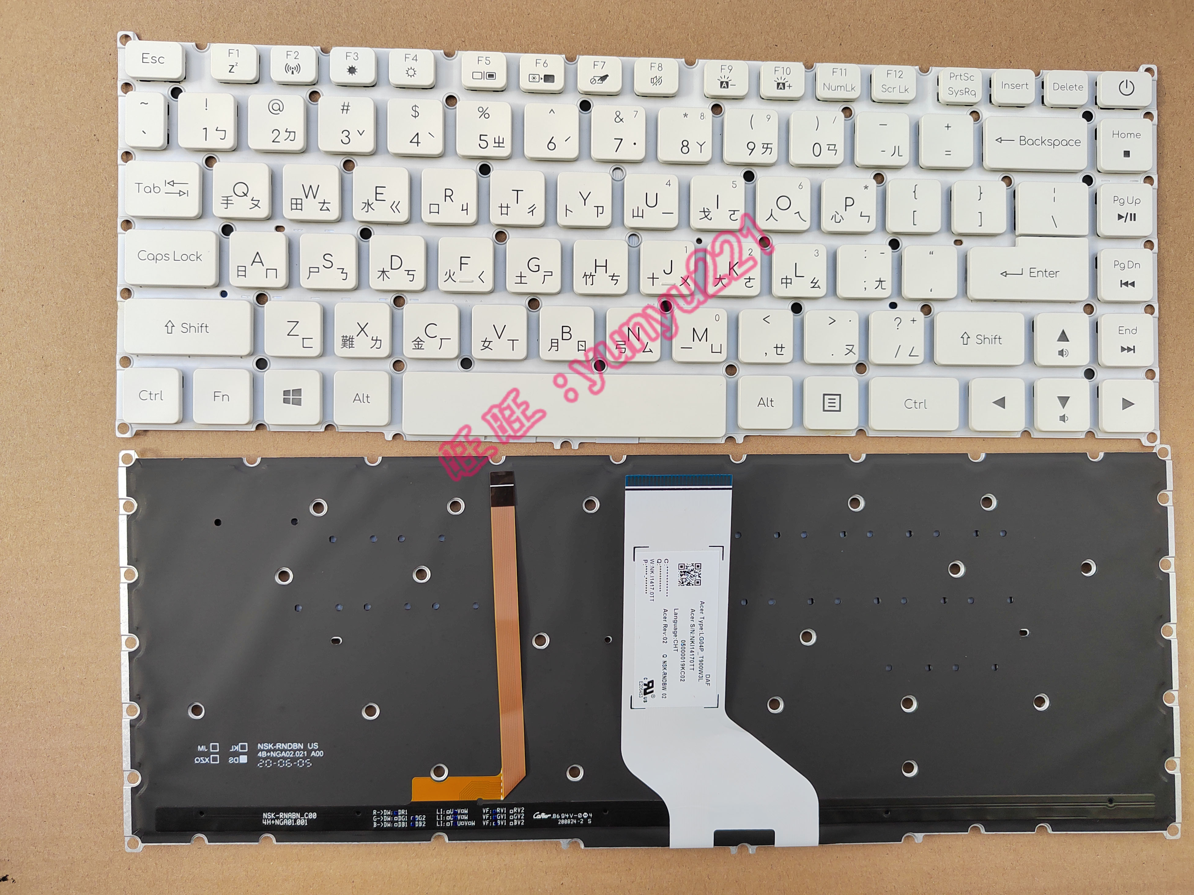 宏碁ACER Triton 500 PT515-51 CN715-71 NSK-RNDBW 键盘繁体中文