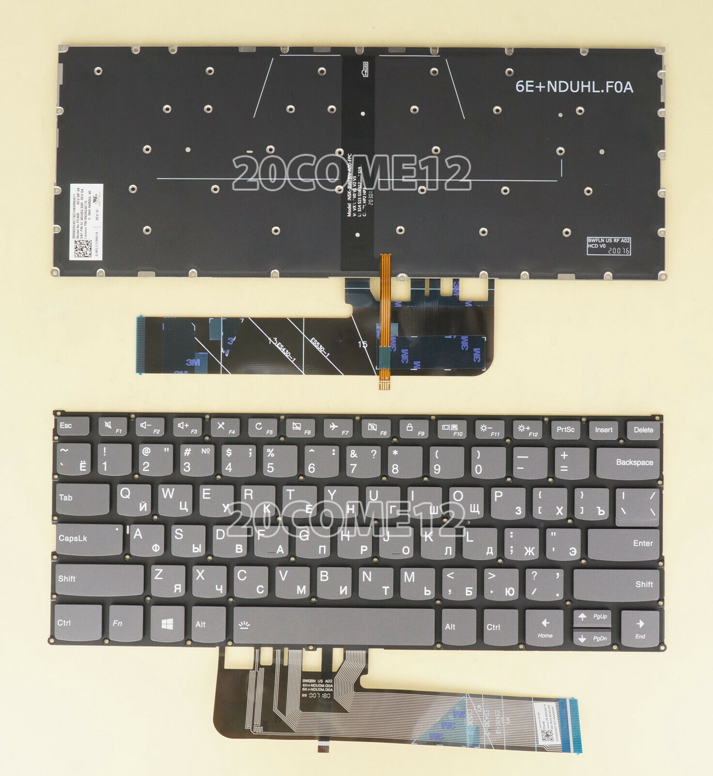 联想S740-14IIL/14IML C740-14IML 威6 PRO-14-IML/IIL/IWL键盘RU