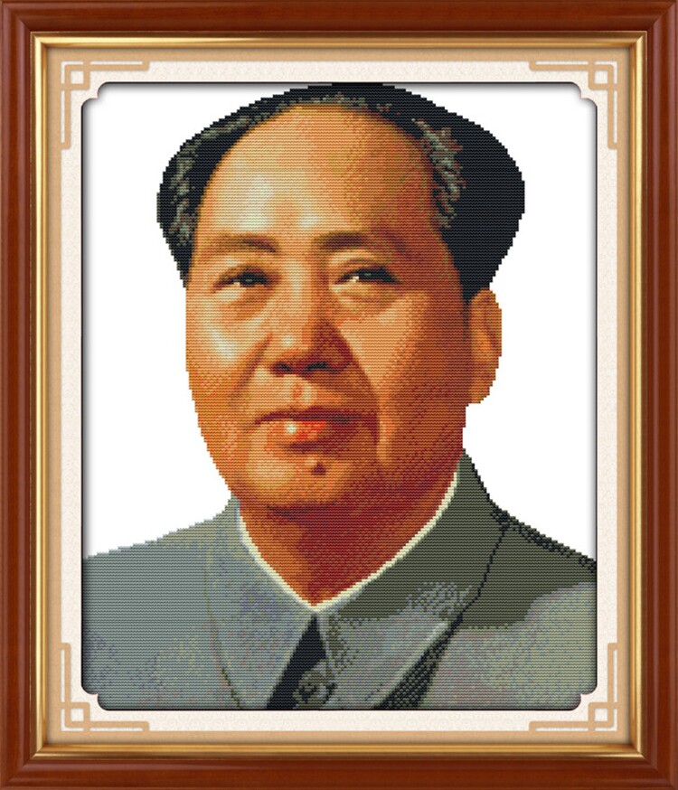毛主席大厅会议室中堂风十字绣
