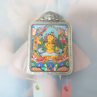 民族风扎基拉姆描金唐卡鎏金工艺彩色佛像挂饰纪念品