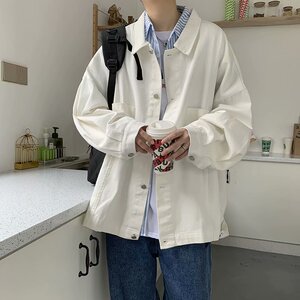 港风新款ins复古长袖工装夹克衫学生情侣休闲外套J8936P45图片